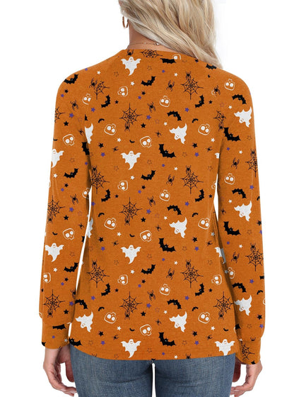 Addtoo Womens Halloween 2025 Fall Tunic Plus Size Tops Casual Long Sleeve Pleated Blouse Warm Dressy Tshirt XXLarge