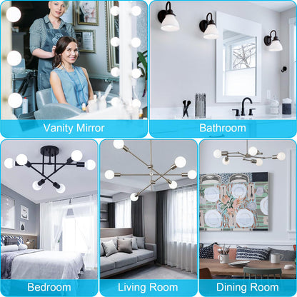 hansang 8 Pack G25 LED Vanity Light Bulbs, 6000K Cool Daylight, Globe Light Bulb 60W Incandescent Equivalent, 5W Round Light Bulb for Bathroom, E26 Standard Base, 500LM, CRI 85+, Non-Dimmable