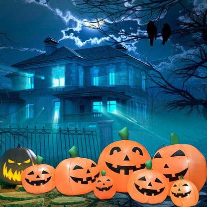 BREONLY 8.5FT Halloween Inflatables Pumpkins Decoration, Outdoor Halloween Blow Up Decorations for Yard, LED Lights Hocus Pocus Inflatable Outdoor Holiday Garden Lawn Decor