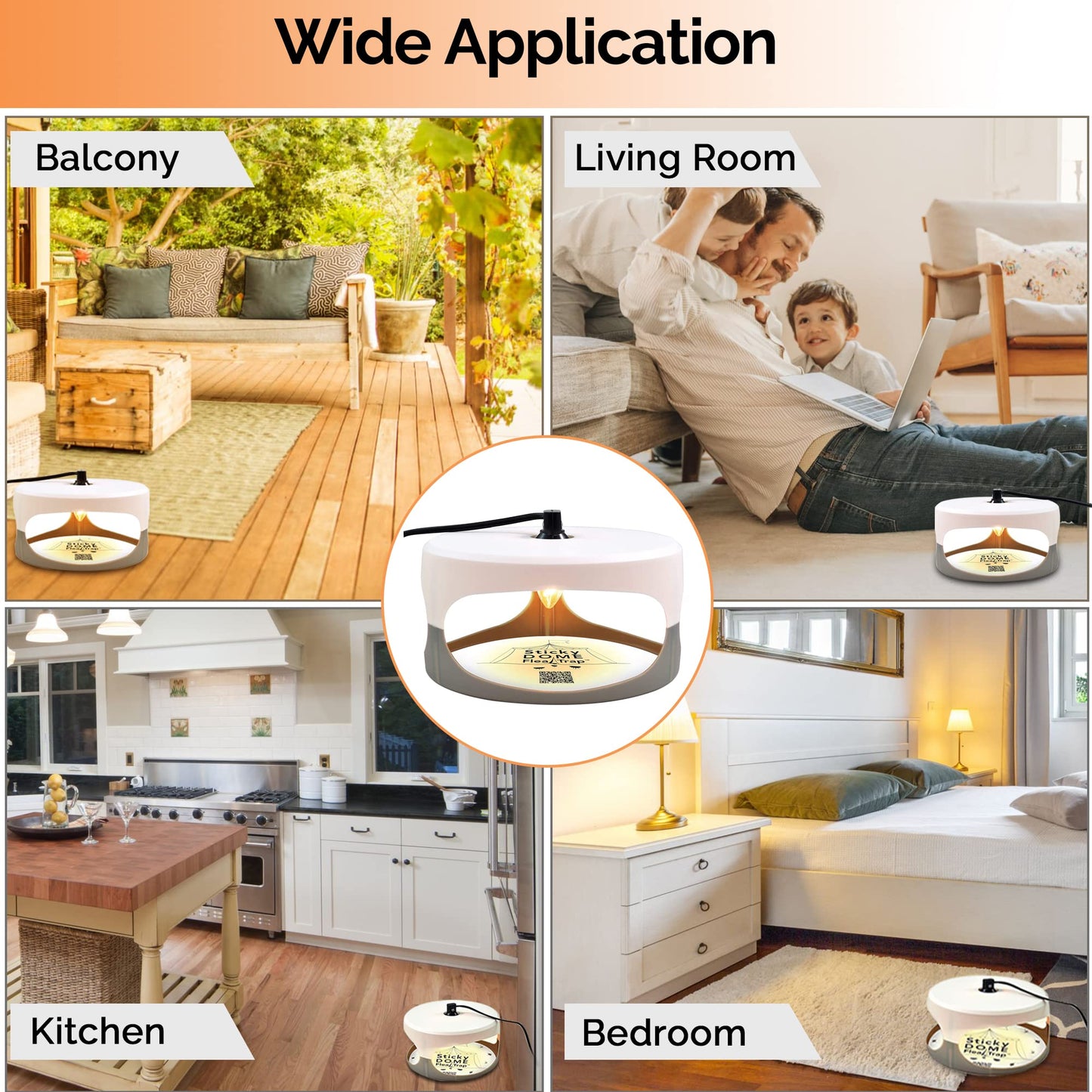 ASPECTEK Sticky Dome Flea Trap, Odorless Glue Trap with 2 Sticky Discs, Effective Bed Bug Killer and Flea and Tick Treatment, Indoor Insect Trap for Bugs, 2 Packs in White and Light Gray