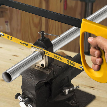 Hanpex 12in. High-Tension Hacksaw Frame with 24 TPI Bi-metal Blade, Hand Saw Suitable for Metal, wood, PVC, Carpentry