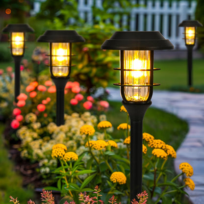 HMDecor Solar Garden Lights Outdoor,8 Pack Bright Solar Lights Outdoor Waterproof, Solar Powered Outdoor Decor for Yard, Pathway,Patio,Walkway,Driveway