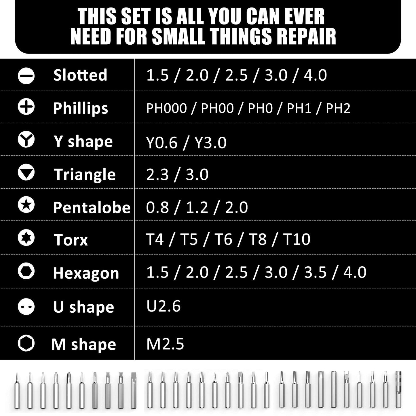 32 In 1 Small Screwdriver Set, Mini Magnetic Screwdriver Set – Contains 30 Bits Precision Repair Tool Kit, Torx Screwdriver Tool Sets for Eyeglass, Watch, Phones, Laptop, Computers, Toys