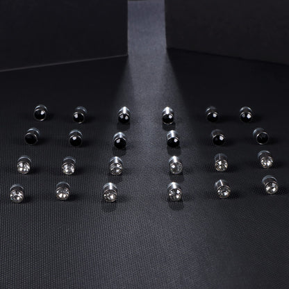 ADRAMATA 12 Pairs Magnetic Earrings for Men Women Fake Earrings Non Pierced Jewellery Colorful Mens Earrings Round Crystal Stud Earrings Set Magnet Earrings Magnetic Stud Earrings for Girls Boys