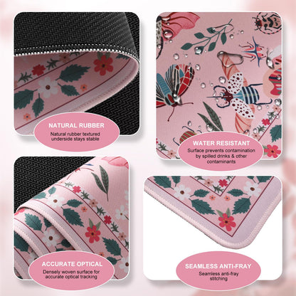 iCasso Large Mouse pad for Desk, Computer Desk Mat, 3Pcs XXL Keyboard and Mouse Pad + Keyboard Wrist Rest, Desk Matt for Desktop, Easy Typing Pain Relief Ultra Thick Mousepad Keyboard Mat(Pink)