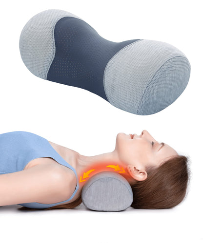 Bespilow Small Neck Roll Pillow,Say Goodbye to Neck Pain, Cervical Memory Foam Pillow for Tension Muscle Relief, Contour Support, Shoulder Pain Relaxer with Breathable Pillowcase, Odorless