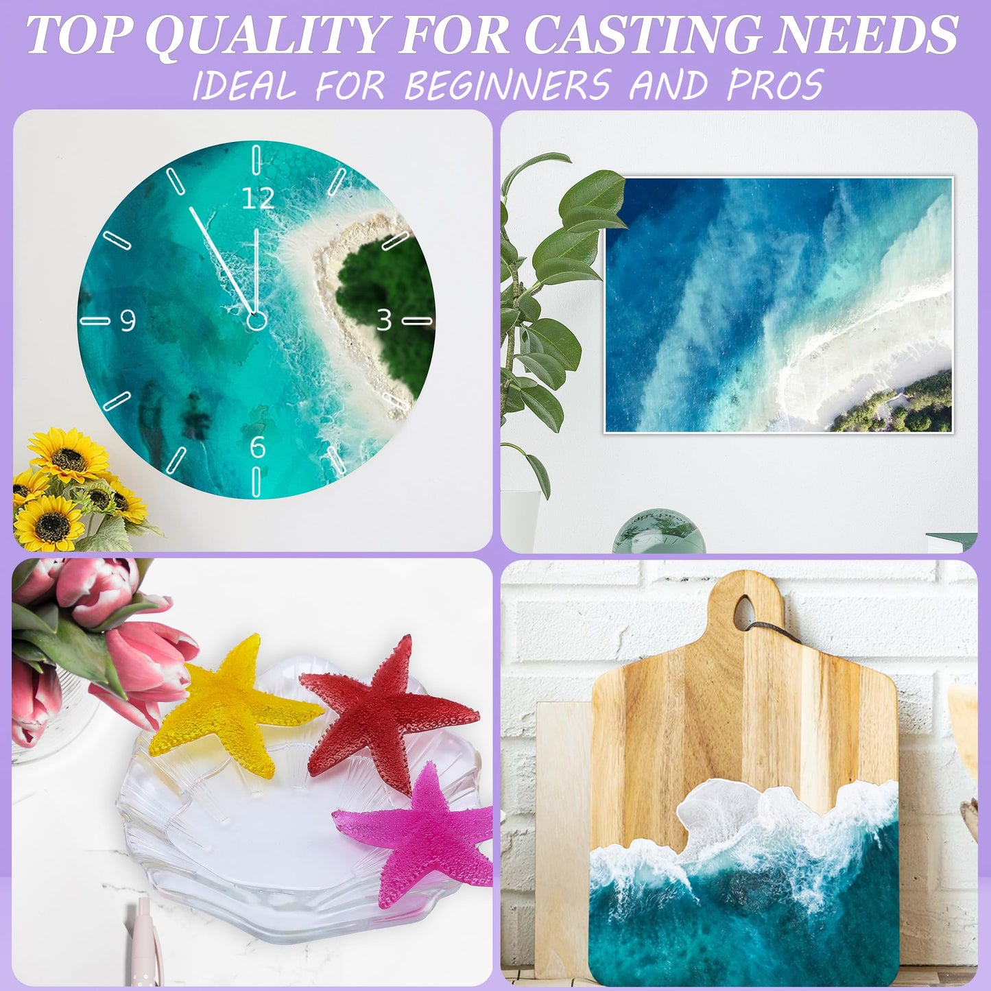 32OZ Crystal Clear Epoxy Resin, Resin Epoxy Desktop, No Yellowing & No Bubbles, Self Leveling 1:1 Mix for DIY Jewelry, Art Casting Resin Epoxy Kit