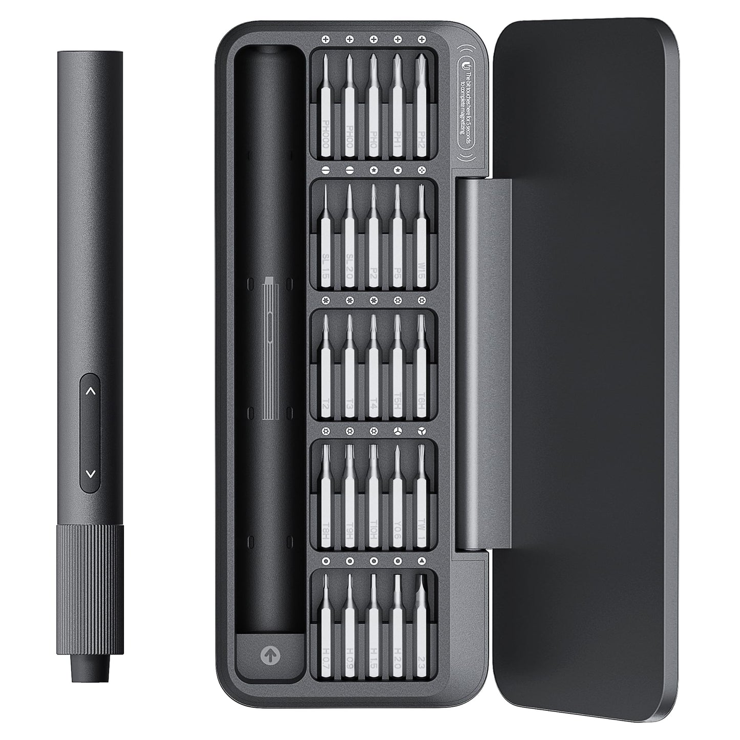 HOTO 25-in-1 Mini Electric Screwdriver, 3.7V Precision Screwdriver Set, USB-C Rechargeable, Compact Magnetic Tool for Phone, Laptop, Camera, DIY Projects, Electronics Repair