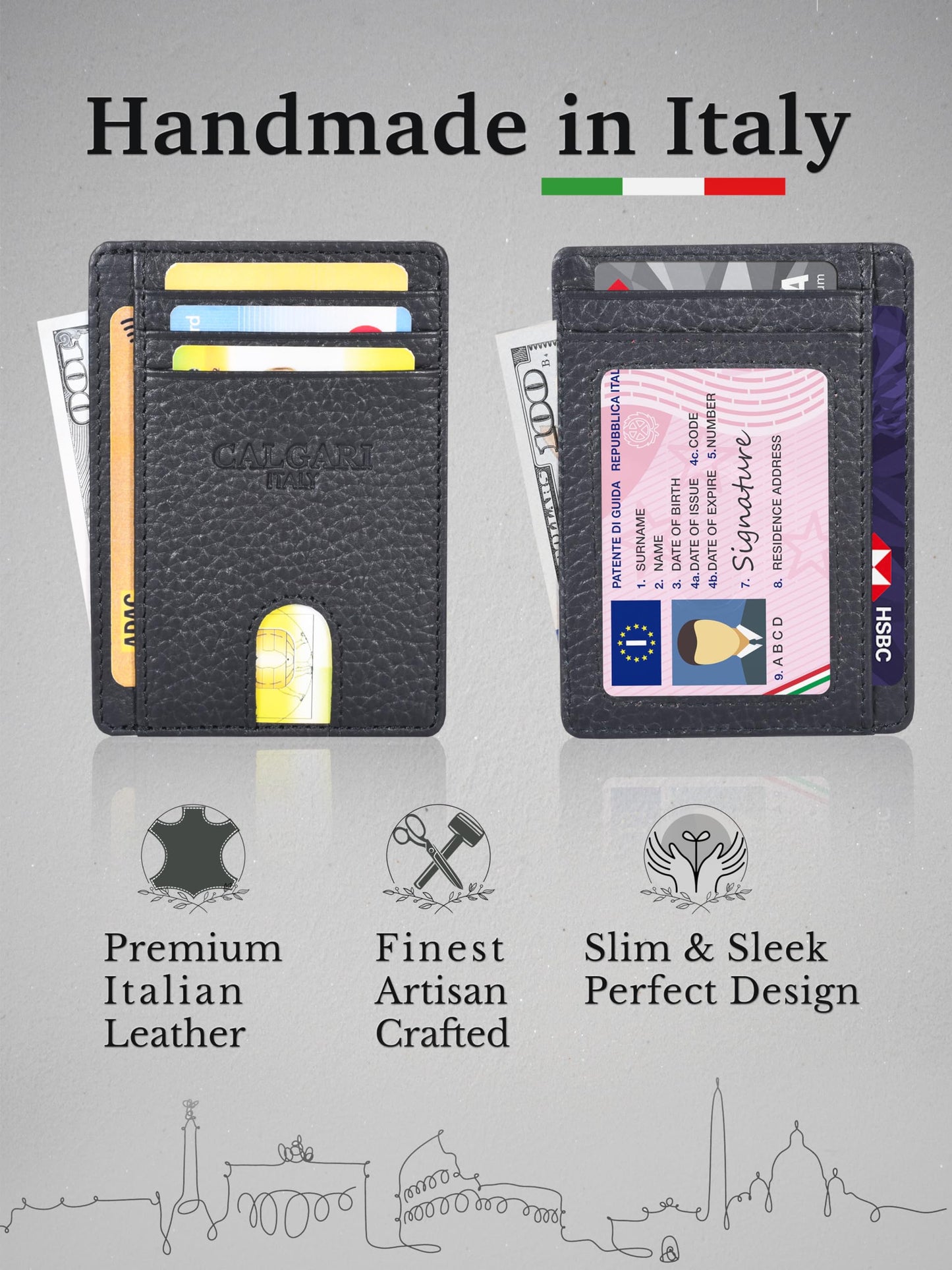 CALGARI® Italian Luxury Leather Minimalist Wallets | For Men and Women