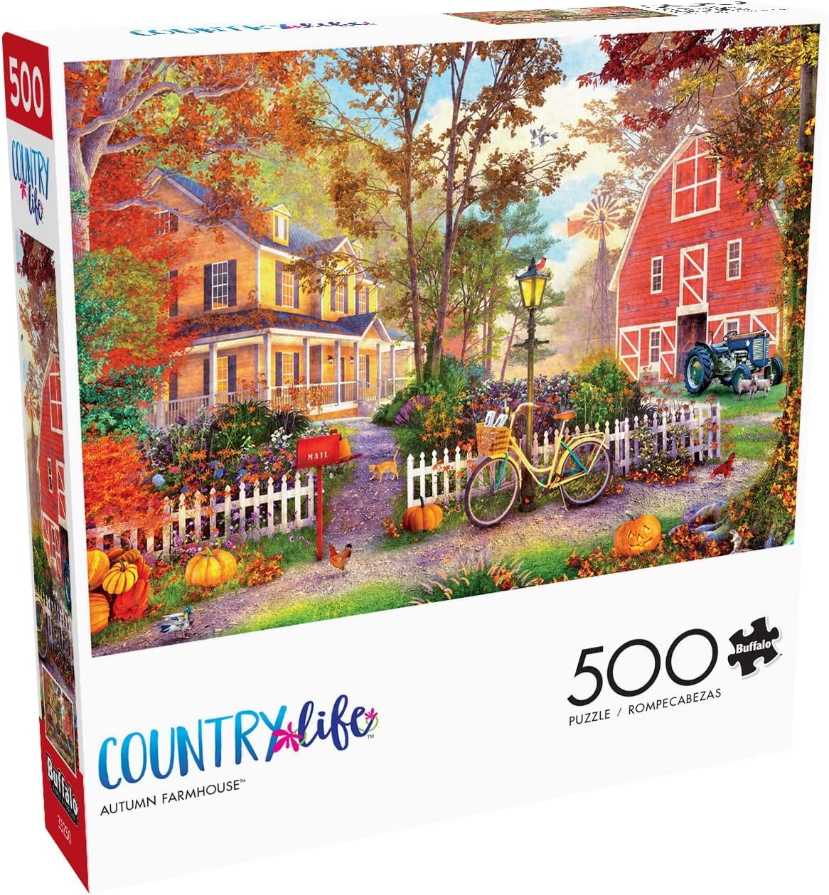 Buffalo Games - Dominic Davison - Autumn Farmhouse - 500 Piece Jigsaw Puzzle For Adults -Challenging Puzzle Perfect for Game Nights - Finished Size is 21.25 x 15.00