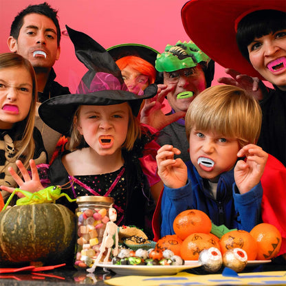 Boao 15 Pcs Halloween Vampire Teeth Bulk Plastic Vampire Fangs Bright Color Fake Teeth Cosplay Costume Accessories for Boys and Girls Halloween Party Favors Supplies