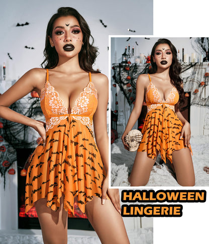 Avidlove Halloween Lingerie for Women Lace Babydoll Strap Chemise Front Closure Nightgown Sexy Sleepwear V Neck Nightwear