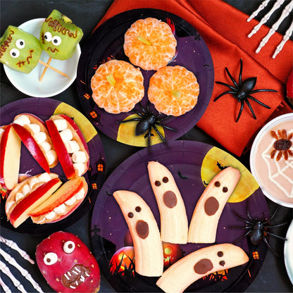 Aixuler Halloween Paper Plates, 40pcs Party Paper Plates Set Disposable Halloween Party Food Dinner Dessert Plates Tableware Decorations Favors, Including 20pcs 9" and 20pcs 7" for Halloween Plates