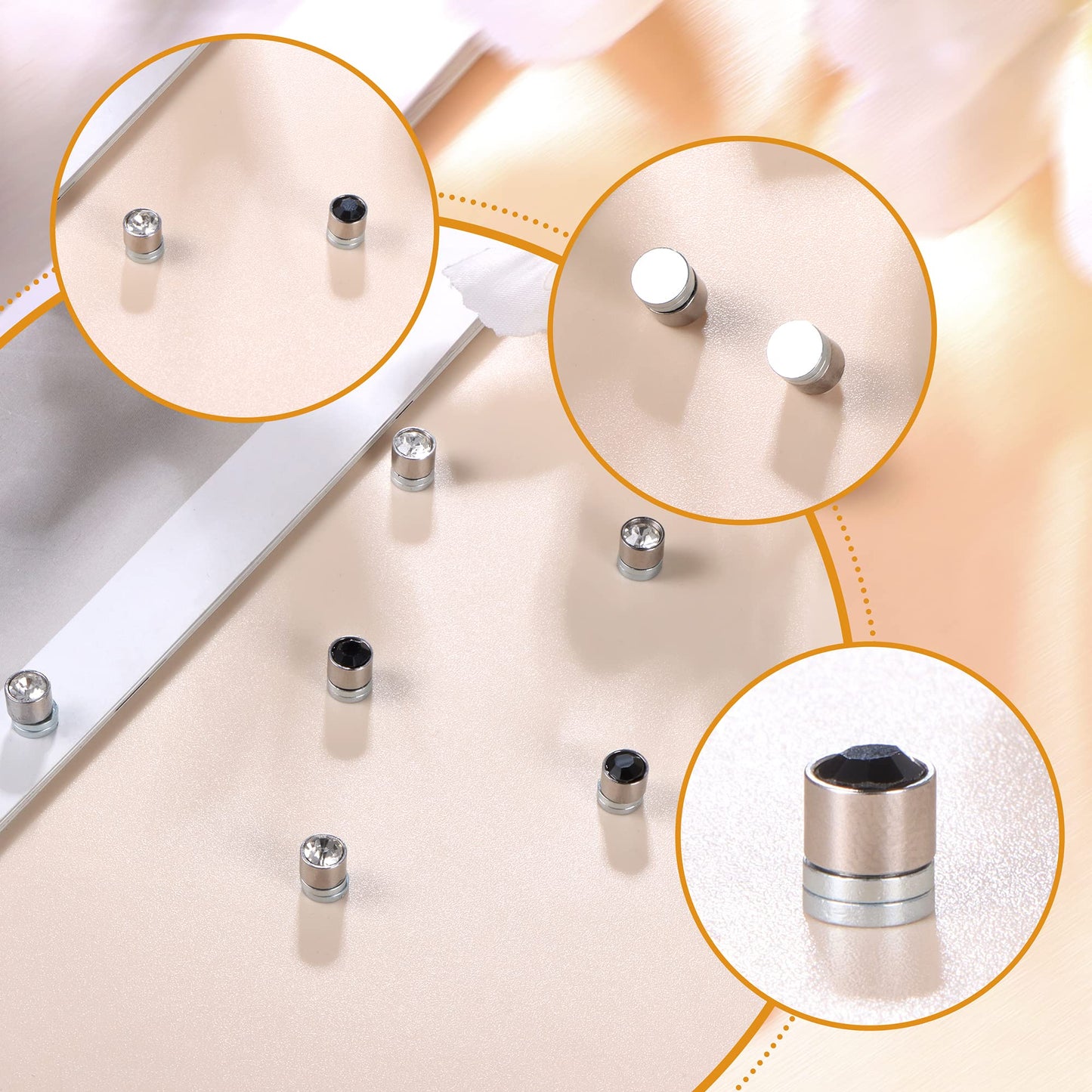ADRAMATA 12 Pairs Magnetic Earrings for Men Women Fake Earrings Non Pierced Jewellery Colorful Mens Earrings Round Crystal Stud Earrings Set Magnet Earrings Magnetic Stud Earrings for Girls Boys