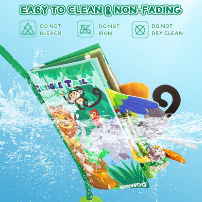 BBWOO Baby Book Toy 0-6 Months - Baby Boy Girl Shower Gift - Tummy Time Toy for Infant 6 to 12 Months - Touch and Feel Crinkle Book for Newborn Toddler with Teether - Easter Basket Essentials Stuffers