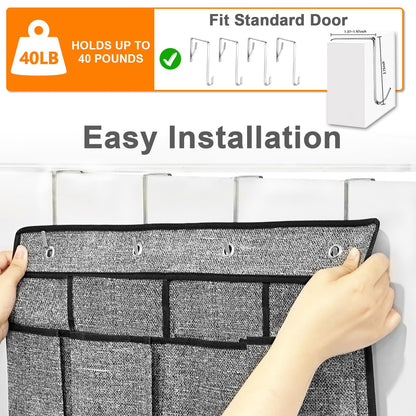 homyfort Over the Door Shoe Organizer, Hanging Shoe Rack Storage Holder with 24 Large Pockets for Closet Door, Men Women Kids Shoes, Cruise (Black)