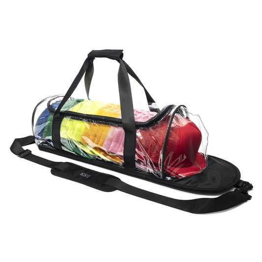 Boxy Concepts Hat Storage Bag - Holds 24 Baseball Cap - Transparent Dome Shaped Carrier Case with Hand & Shoulder Strap - Zippered Hat Organizer, Holder & Storage Bag for Travel - Wall Organizer