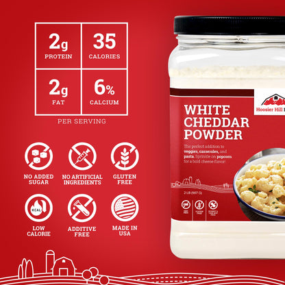 Hoosier Hill Farm White Cheddar Cheese Powder, 2LB (Pack of 1)