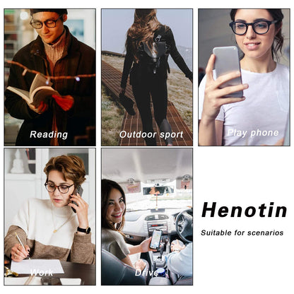 Henotin 4 Pack Ladies Reading Glasses Blue Light Blocking Spring Hinge Readers Anti Eyestrain Computer Eyeglasses (Multicolor, 1.75)