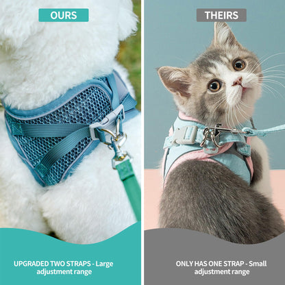 AIITLE Step in Dog Harness and Leash Set for Walking - Adjustable Dog Harness with Padded Vest for All Weather, Reflective Adjustable Pet Harness, Easy to Put on Small Dogs Turquoise S