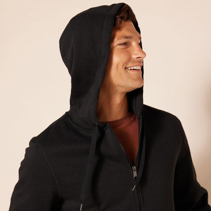 Amazon Essentials Men's Full-Zip Fleece Hoodie (Available in Big & Tall), Black, X-Large