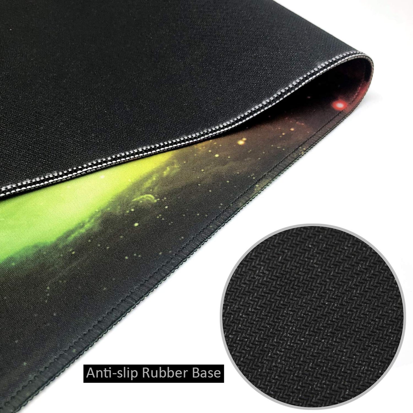 Benvo Extended Mouse Pad Large Gaming Mouse Pad- 35.4x15.7x0.12 inch Computer Keyboard Mouse Mat Non-Slip Mousepad Rubber Base and Stitched Edges for Game Players, Office, Study, Aurora Light Pattern