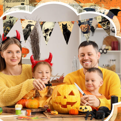 HunnmingRe 20 Pcs 10''x10'' Vintage Halloween Quilting Fabric Square Spooky Gothic Quiltted Fabric Bundle Pumpkin Skull Cat Precuts Printed Patchwork Supplies for Holiday DIY Sewing Craft