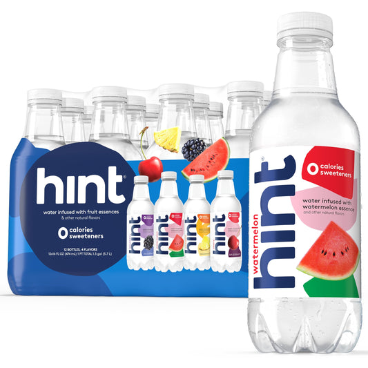 Hint Fruit-Infused Bottled Water, Best Sellers Variety Pack - Sugar Free Flavored Water with Zero Calories, Natural Fruit Essences, and No Artificial Sweeteners - 16 Fl Oz (Pack of 12)