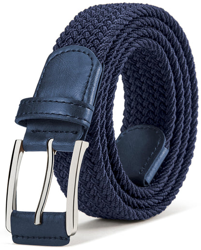 BULLIANT Stretch Belt Men,Mens Gift Woven Braided Web Belt 1 3/8 for Golf Casual Pants Shirts Jeans(Antique Blue,36"-40" Waist Adjustable)