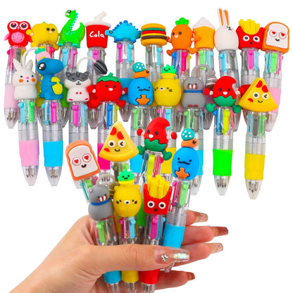 20Pcs Mini Multicolor Pens in One 4-in-1 Cute Pens Bulk for Kids, Fun Kawaii Ballpoint Pen for Birthdays and Children's Party Favors Gifts, Teacher School Supplies