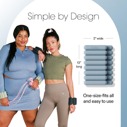 Bala Bangles Wrist & Ankle Weights for Women & Men (Sea) - 3 lb Adjustable Silicone Weighted Bracelet Set for Gym, Yoga, Pilates, Cardio & Strength Training - Wearable Arm & Leg Workout Weights