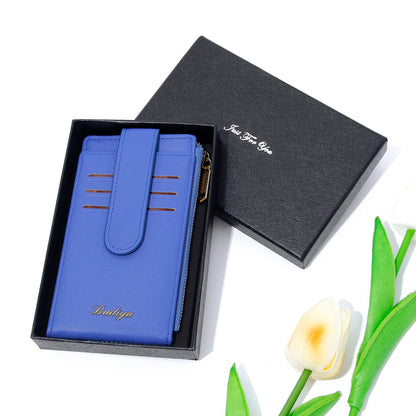 Badiya Slim Wallet for Women RFID Blocking Credit Card Holder Lady Bifold Small Wallets Organizer with Zipper Coin Pocket