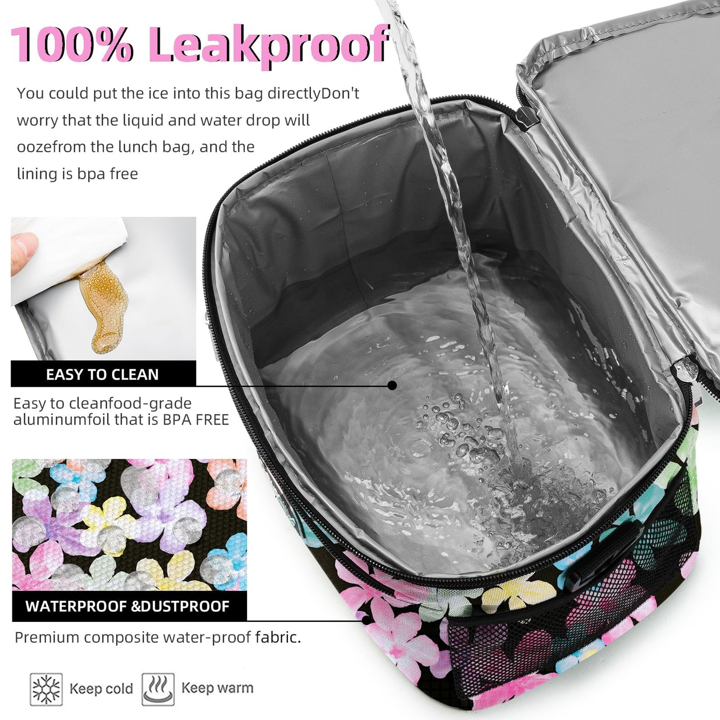 BEIMILY Lunch Bag for Women/Men,Reusable Lunch Box Small Lunch Bag Soft Sided,Leakproof Cooler Bag for Work