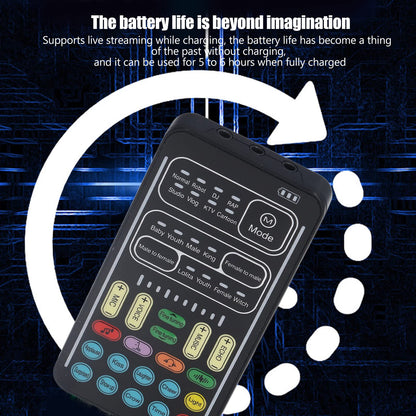 I9 Voice Changer Set, Mini Live Broadcast Voice Disguiser, Portable Sound Board Voice Changer, 8 Different Sounds/Sound Effects, for iOS, for Android (English Version)