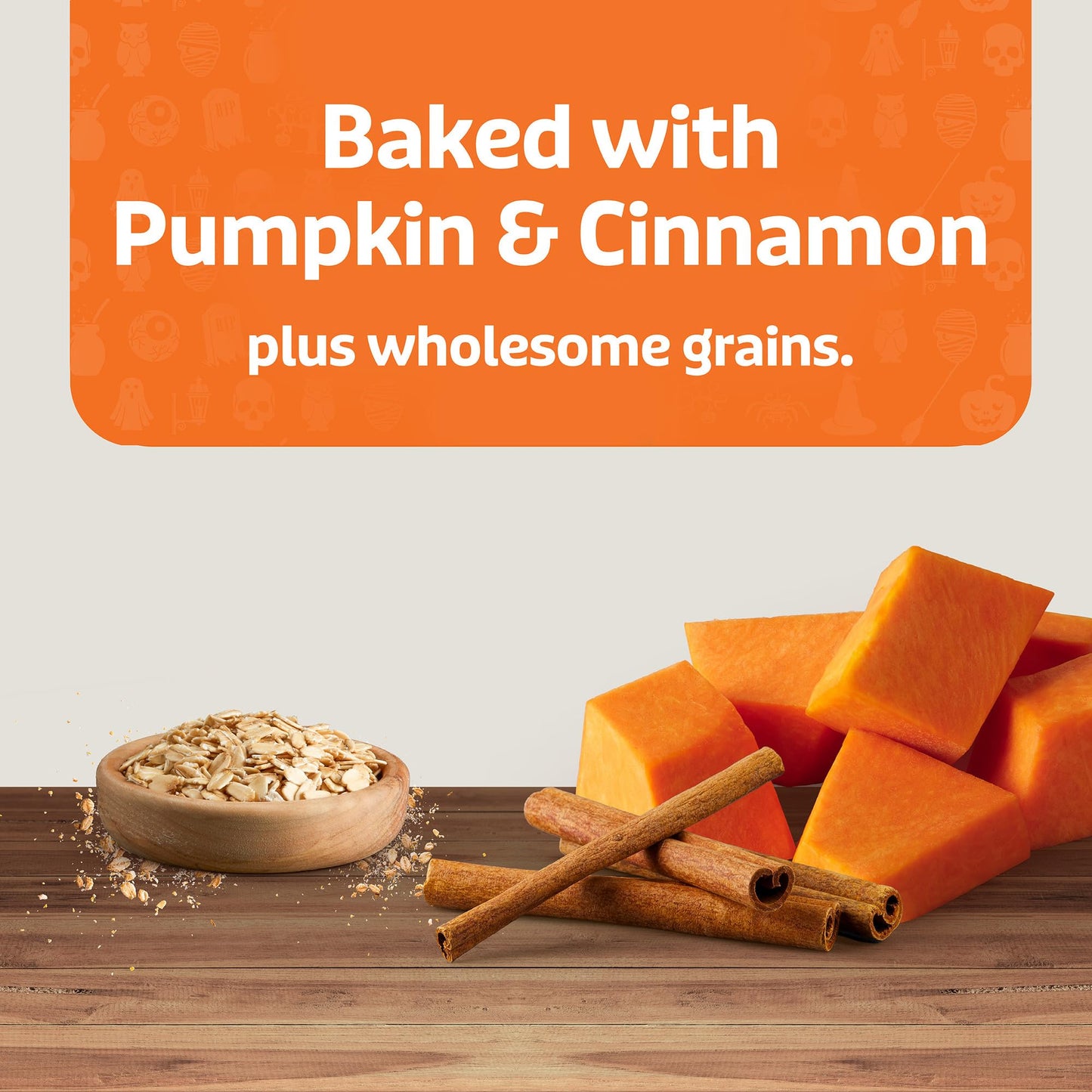 Blue Buffalo Boo Bars Crunchy Dog Biscuits, Natural Halloween-Shaped Treats, Pumpkin & Cinnamon Recipe, 11-oz Bag