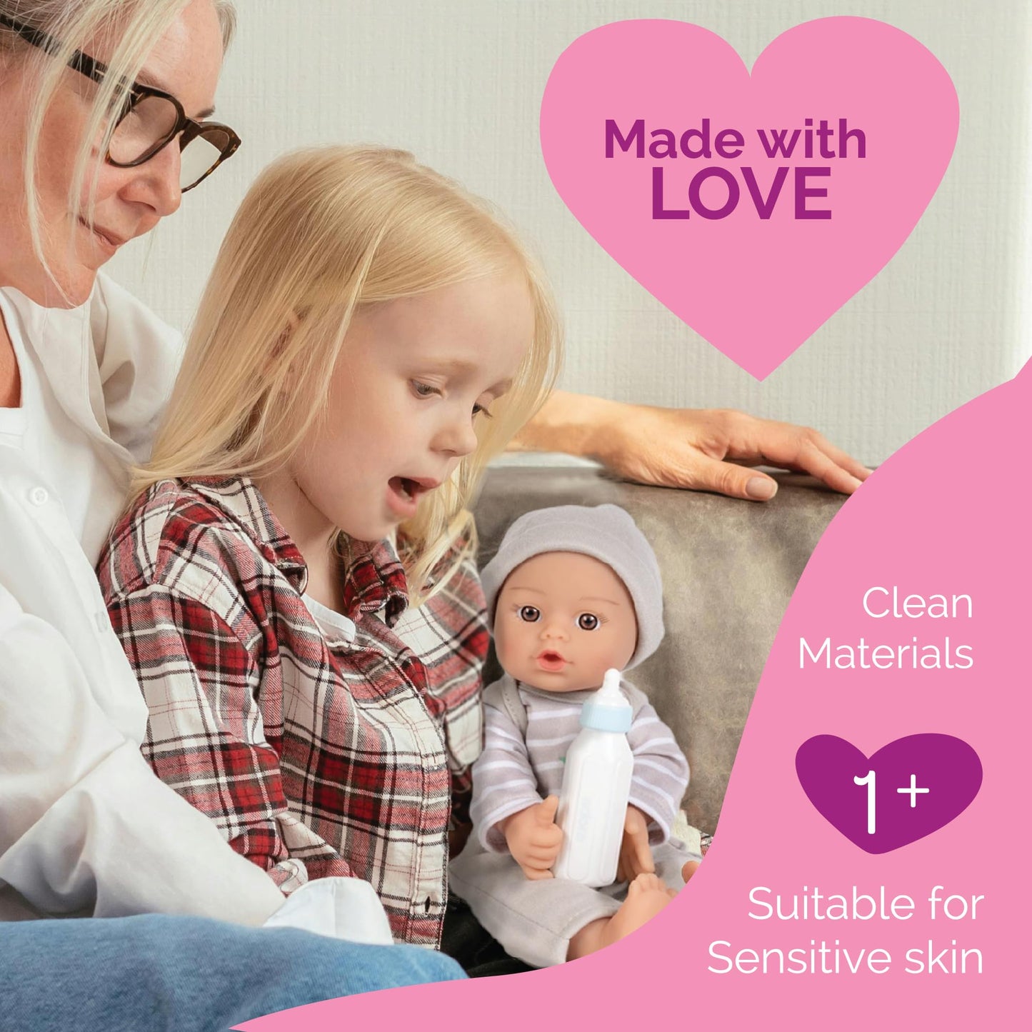 Adora Sweet Baby - 11” Soft & Cuddly Baby Doll, Realistic Features, Gentle Scent, Machine Washable, Lightweight & Easy to Hold | Adorable Playmate (Boy Dino)