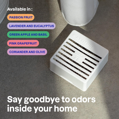 ATTITUDE Odor Eliminator with Activated Carbon, Plant-Based Air Purifier, Vegan, Lavender & Eucalyptus Scent, 8 Ounces