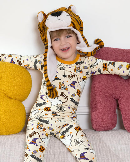 Bamboo Viscose Toddler Halloween Pajamas Boys Girls Kids Baby 2pcs Long-Sleeve Pyjamas Set 4-5T Snug fit Sleepwear Pjs
