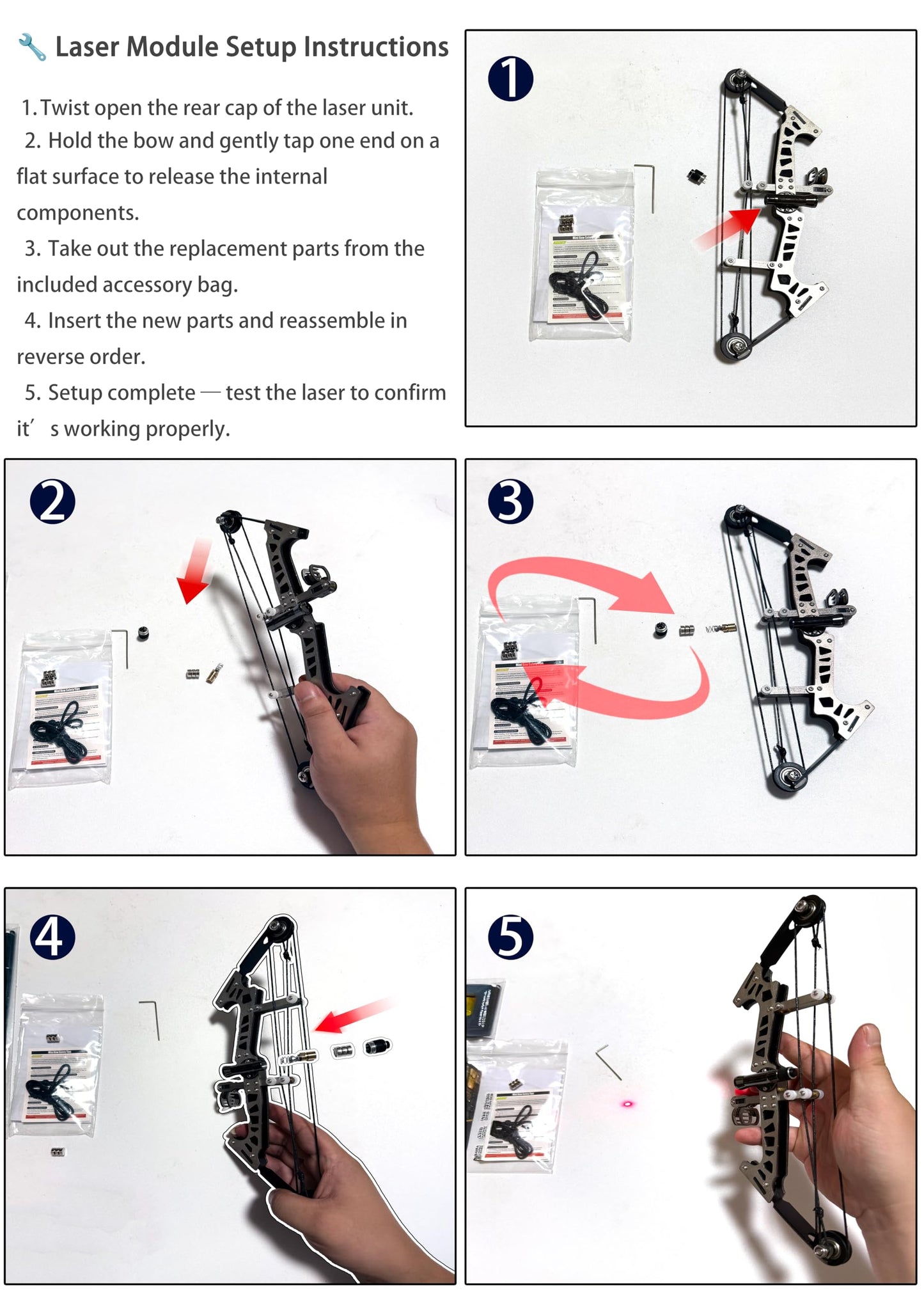 Archery Bow Set Laser Compound Bow Stainless Steel Training Bow Outdoor Sports Hunting Cool Stuff Professional Competition （Black）