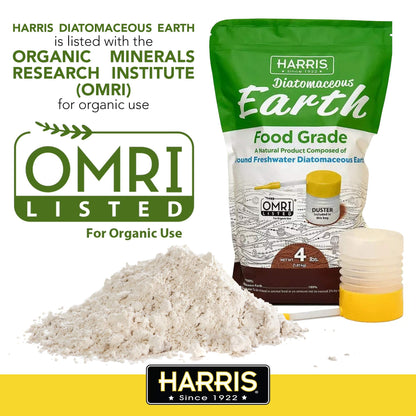 HARRIS Diatomaceous Earth Food Grade, 4lb with Powder Duster Included in The Bag