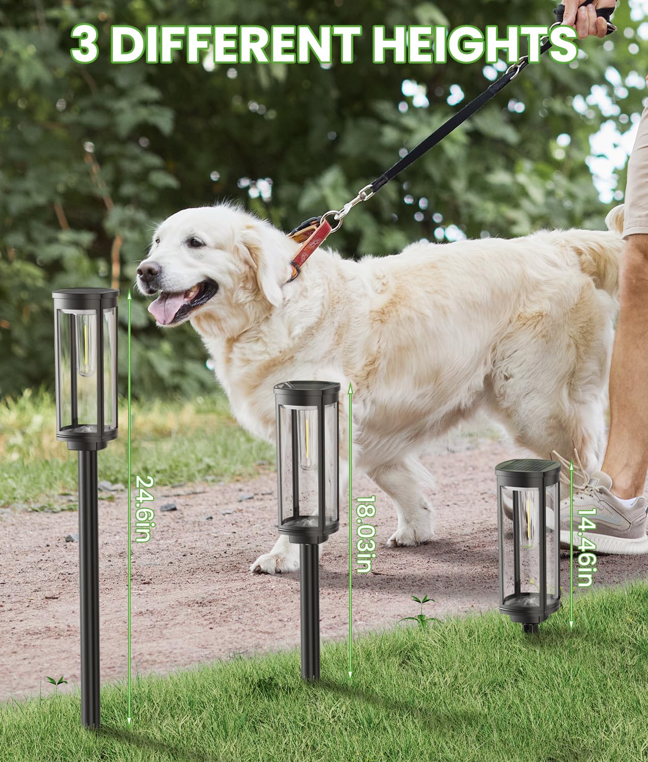 BITPOTT Bright Solar Pathway Lights Outdoor, 8 Pack Solar Powered Garden Lights Waterproof IP65, Auto On/Off Outdoor Light for Lawn Patio Walkway Driveway Decor Landscape Lighting