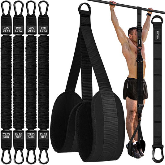 Ayombo Pull Up Assistance Bands, Resistance Bands for Pull Up Bar Workout, Adjustable Heavy Duty Pull Up Assist Equipment with 4 Assistance Bands, Home Gym Strength Training, Fitness Best Partner