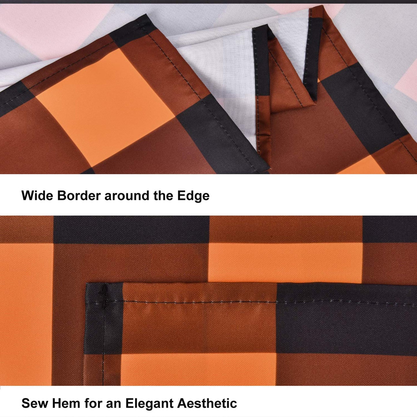 ASPMIZ Halloween Tablecloth, Plaid Checkered Table Cloth, Orange and Black Tablecloths, Machine Washable Tablecloth Rectangle for Dinner Party Decoration, 60 x 84 inch