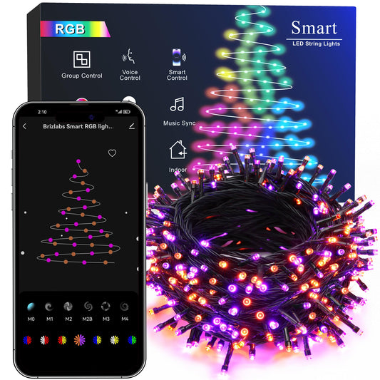 Brizled Smart WiFi Christmas Lights, 99ft 300 LED Smart Color Changing Halloween Lights APP Control, RGB Christmas Tree Light Work with Alexa Google Home for Xmas Halloween Indoor Outdoor Party Decor