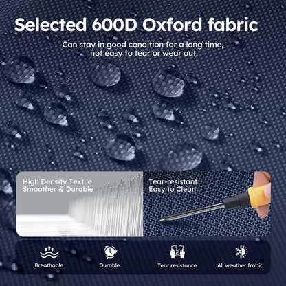 ALPHA CAMP Camp Chairs with Shade Canopy Chair Folding Camping Recliner Support 350 LBS - Navy Blue