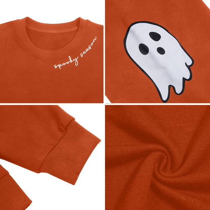 HEBBE Spooky Season Sweatshirts Halloween Ghost Sweatshirt Women - Halloween Graphic Crewneck Tops Casual Sweater