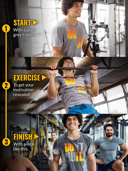 Actizio Men's Workout Shirt Cotton Fabric T-Shirt Short Sleeve Sweat Activated Motivational Exercise Gym Athletic Fit Moisture Wicking Fitness Shirt - Do It - Don't Quit (Size M)