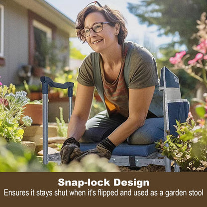 Aimerla K5 Foldable Kneeler Seat - Heavy Duty (Detachable Cloud Kneeler Pad) - Garden Stool - 2 Large Tool Bags - Portable Bench for Indoor & Outdoor