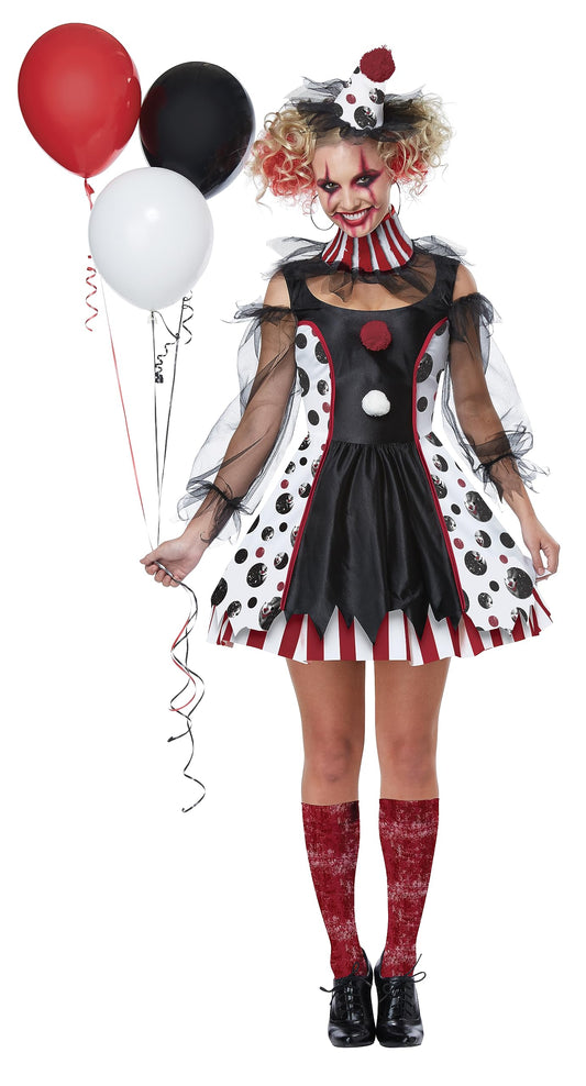 California Costumes Womens Creepy Clown Costume Medium Black