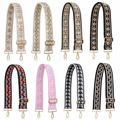 ALLZEDREAM Purse Strap Crossbody Replacement Handbag Shoulder Bag 2" Wide Adjustable Embroidered Lace Sequins